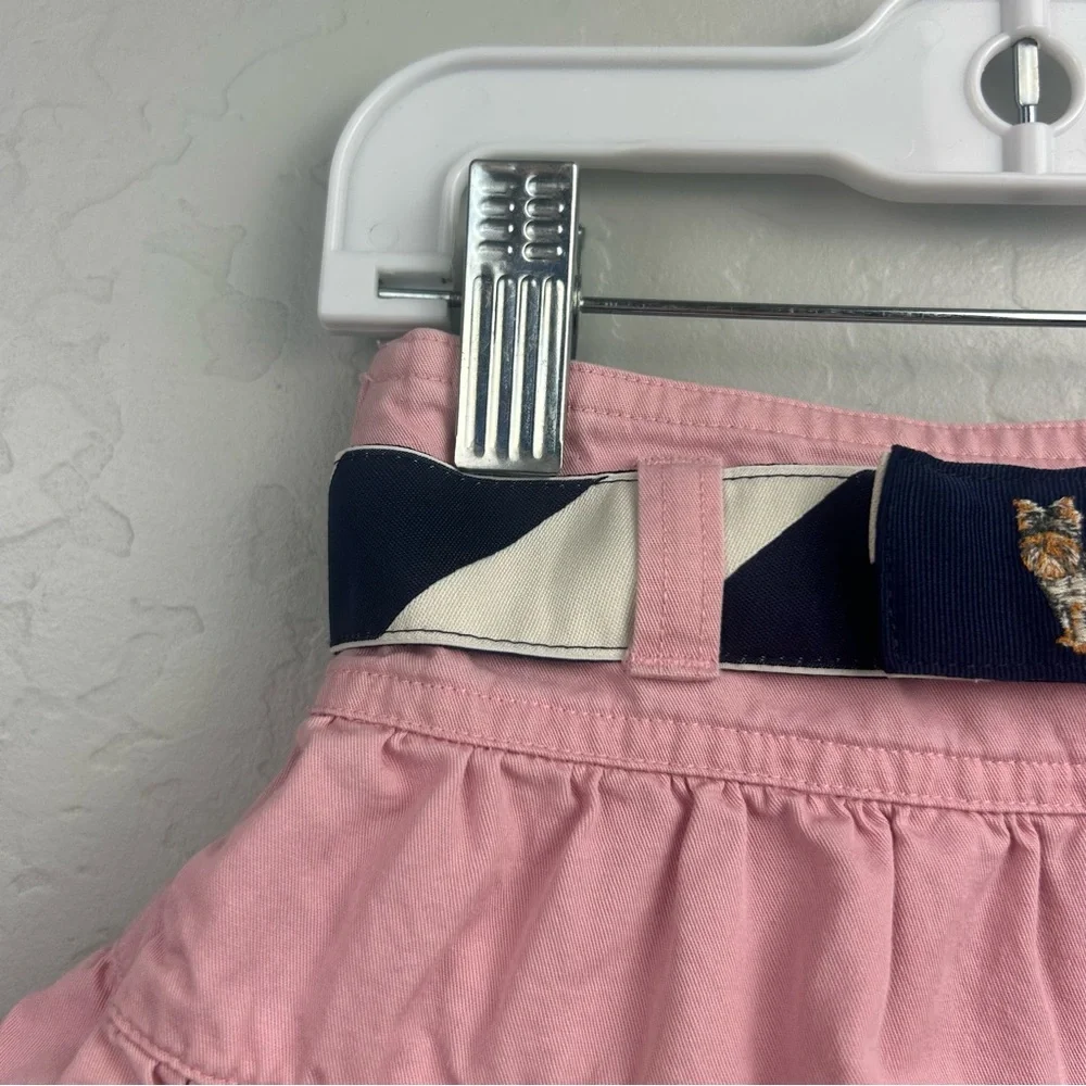 Ralph Lauren pink ruffle tiered skirt with embroidered dog belt size 12 months